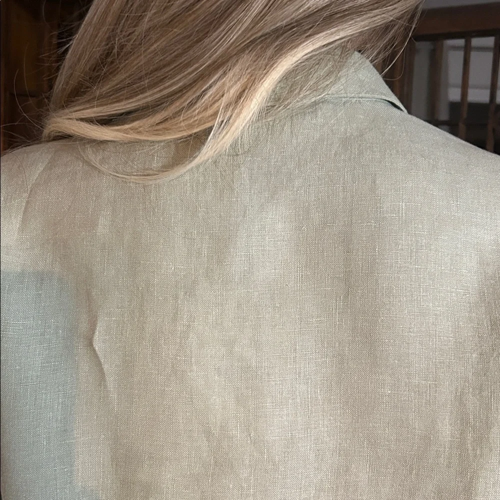 NWT ZARA LINEN SIDE TIE BLOUSE L - Picture 10 of 14